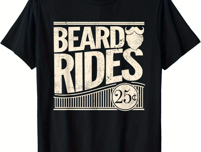 Men's Funny Vintage Distressed Beard T-shirt, high-quality, comfortable, versatile, soft, and breathable men's cotton T-shirt
