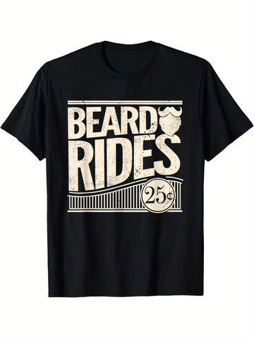 T-shirt da uomo con barba vintage divertente invecchiata, T-shirt da uomo in cotone di alta qualità, comoda, versatile, morbida e traspirante