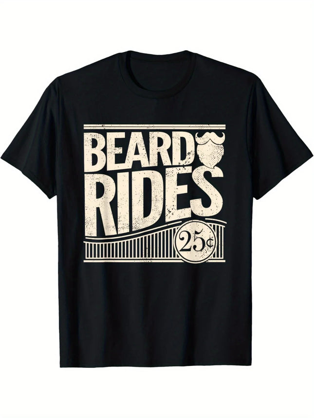 T-shirt da uomo con barba vintage divertente invecchiata, T-shirt da uomo in cotone di alta qualità, comoda, versatile, morbida e traspirante