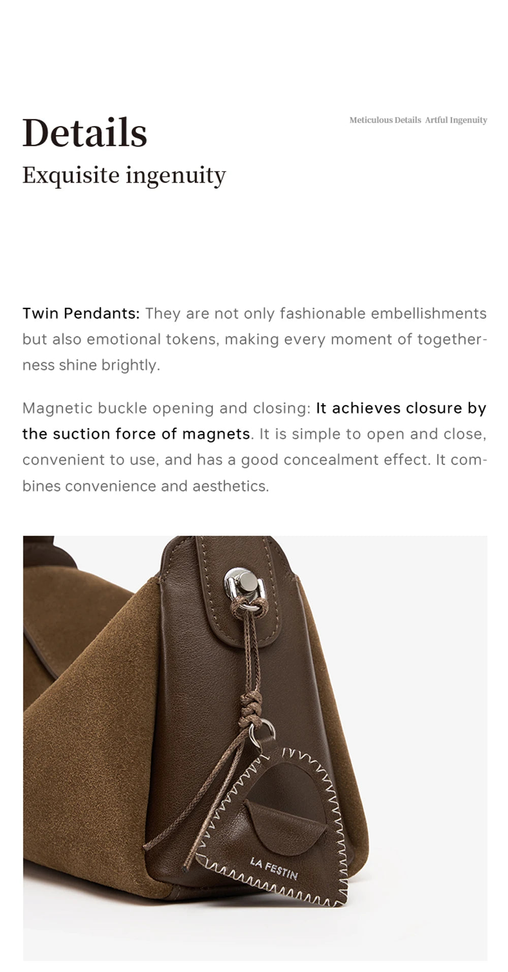 LA FESTIN Original Handbag Woman 2025 New Shoulder Bag Large Tote Bag Suede Bag Fashion Crossbody Bag Luxury Brand Bags