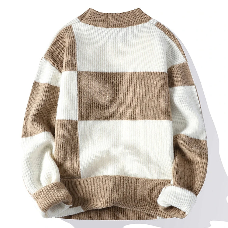 2023 New Style Turtleneck Sweater Men Pullovers Autumn Winter Soft Lightweight Warm Knitted Jumper Hombre Plaid Sweater
