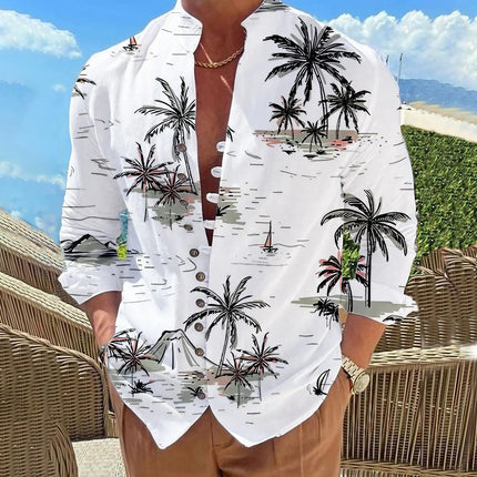 Men's Shirts New Printed Button-Down Shirt Fashion Collar Loose Fit Men's Shirts Casual Streetwear Comfortable