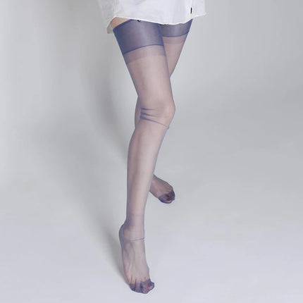 Calze trasparenti multicolori per donna, lunghezza 110 cm, calze anti-gancio, calze lunghe non elastiche per reggicalze