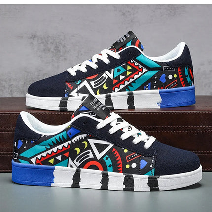 Scarpe vulcanizzate rosse di alta qualità per uomo Sneakers casual unisex 46 Taglia Moda Graffiti Sneakers piatte Scarpe da skateboard da uomo