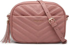 Elegante borsa a tracolla KONO in pelle PU con nappe a forma di V, compatta e versatile, perfetta per l'uso quotidiano e come regalo.
