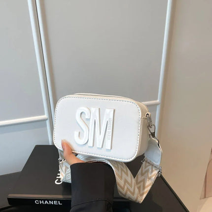Cross-Border Style Camera Bag Fashionable Retro Women's Shoulder Slant Bag Small Square Bag Street Trend PU Material PlatiNum