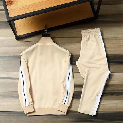 European and American new leisure sports suit men and women high-end fashion space cotton cardigan fashion two-piece large size PlatiNum