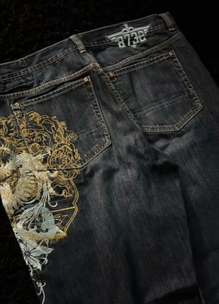 Nuovi Jeans Baggy Oversize con Ricamo a Motivo Tigre, Stile Y2K, Gotico, Harajuku, Hip Hop, Pantaloni Larghi Casual Femminili