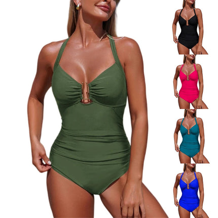 Costume da bagno intero sexy senza maniche, bikini intero sexy per donna, costumi da bagno per vacanze al mare da donna platinumshop