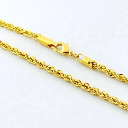 Hot y2k 18K Gold Necklace 3MM Twisted Rope Twist Electroplating Chain for Men Women Wedding Jewelry Gifts PlatiNum