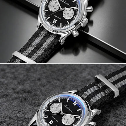 ADDIESDIVE AD2542 Luxury Quartz Chronograph Watch for Men Japanese 0S21 Movement 38mm Stainless Steel Case BGW9 Lume 100M Waterp