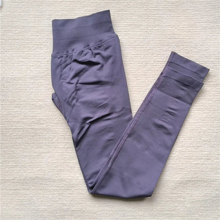 Seamless Sporty Leggings High Elastic Yoga Leggings Fitness Pants Butt Lifting Tights Tummy Control Squat Proof Workout Tights PlatiNum
