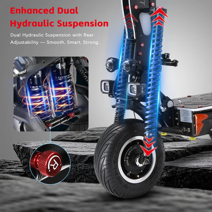 Halo Knight T107 Max Scooter elettrico 13 pollici Off Road Pneumatico 4000W * 2 Doppio motore 72V 50Ah Batteria E-Scooter per pendolarismo urbano