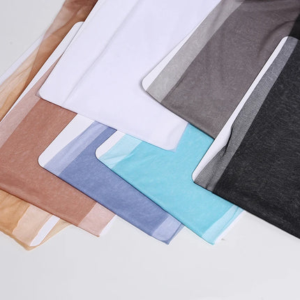Calze trasparenti multicolori per donna, lunghezza 110 cm, calze anti-gancio, calze lunghe non elastiche per reggicalze