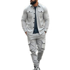 Outdoor Tactical Hunting Jacket for Men, American Heavy Heavy Men's Overalls, lined with Sports Pants, Shirt, 2 Sets PlatiNum
