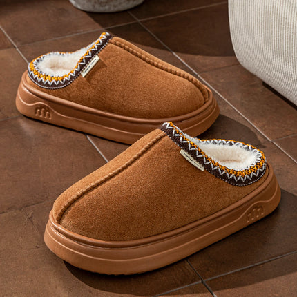 Fashion Winter Soft Sole Women's Slipper Boots Fuzzy Outdoor Casual Simple Anti-slip Indoor Warm Comfort Men Plush Home Shoes