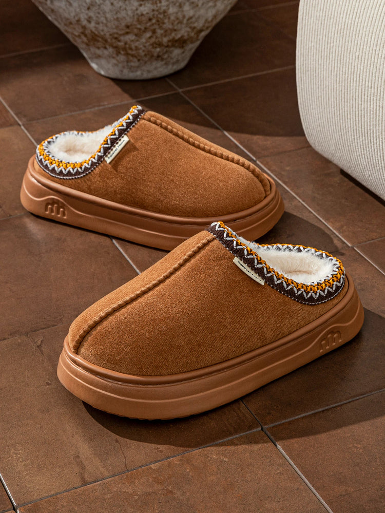 Fashion Winter Soft Sole Women's Slipper Boots Fuzzy Outdoor Casual Simple Anti-slip Indoor Warm Comfort Men Plush Home Shoes