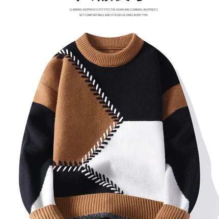 Sweaters men 2025 Winter Letter pattern thick sweater men Student youth sweaters autumn Men's wool pullovers full