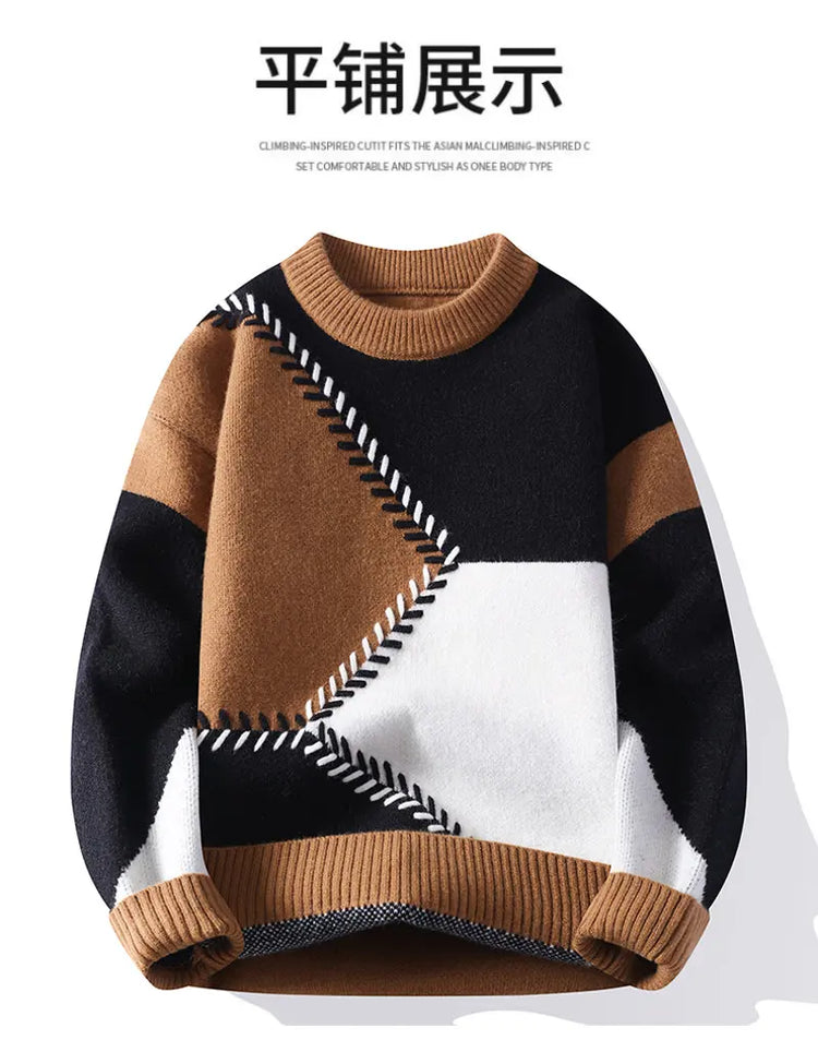 Sweaters men 2025 Winter Letter pattern thick sweater men Student youth sweaters autumn Men's wool pullovers full