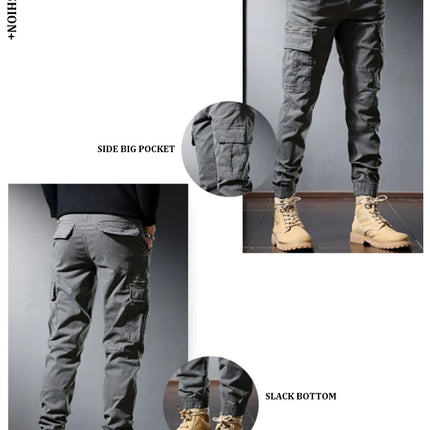 Street Fashion Men Jeans Black Green Loose Fit Big Pocket Casual Cargo Pants Hombre Zipper Designer Hip Hop Joggers Men Overalls