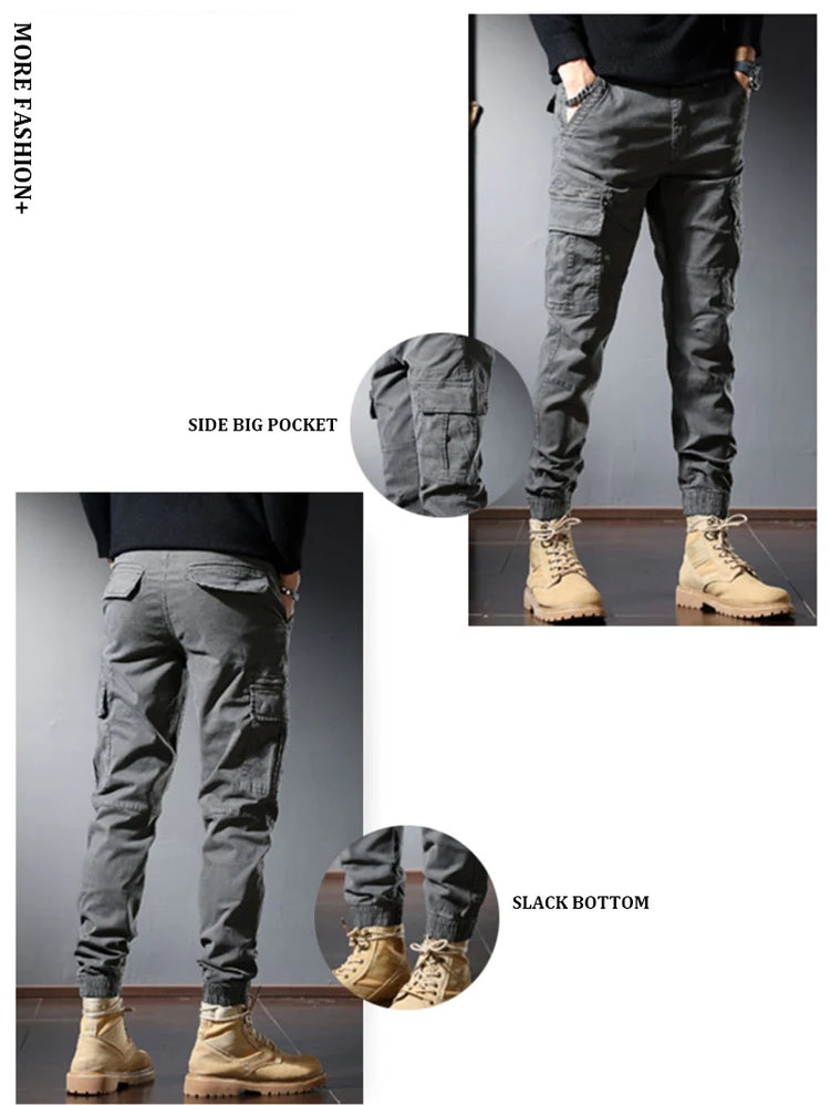 Street Fashion Men Jeans Black Green Loose Fit Big Pocket Casual Cargo Pants Hombre Zipper Designer Hip Hop Joggers Men Overalls