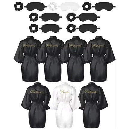 12 pezzi abiti da damigella d'onore kimono da sposa per il giorno del matrimonio abiti da festa da sposa ricamati in raso
