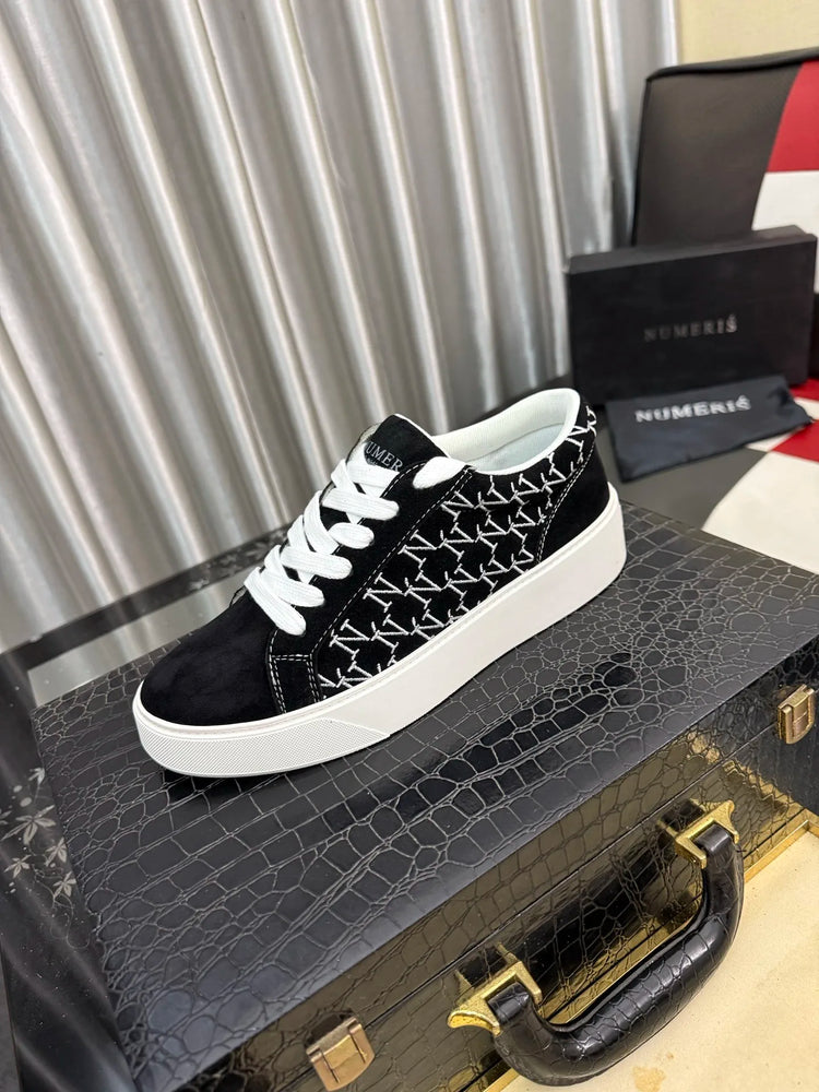 Designer Faithful Low-Top Numeris Sneakers Heightening Casual Sports White Board oes for Couples Lightweight Rubber Outsole