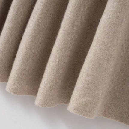 New Arrivals Women Cashmere A-line Skirt Elastic Waist Pleated Skirt 100% Cashmere Knitted Autumn Winter Thin Office Lady Dress PlatiNum