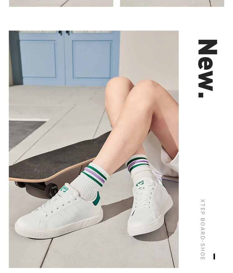 Xtep Scarpe da skateboard per donna 2025 Estate Leggero Durata Tempo libero Moda Lace Up Street Stlye Scarpe 874118310012