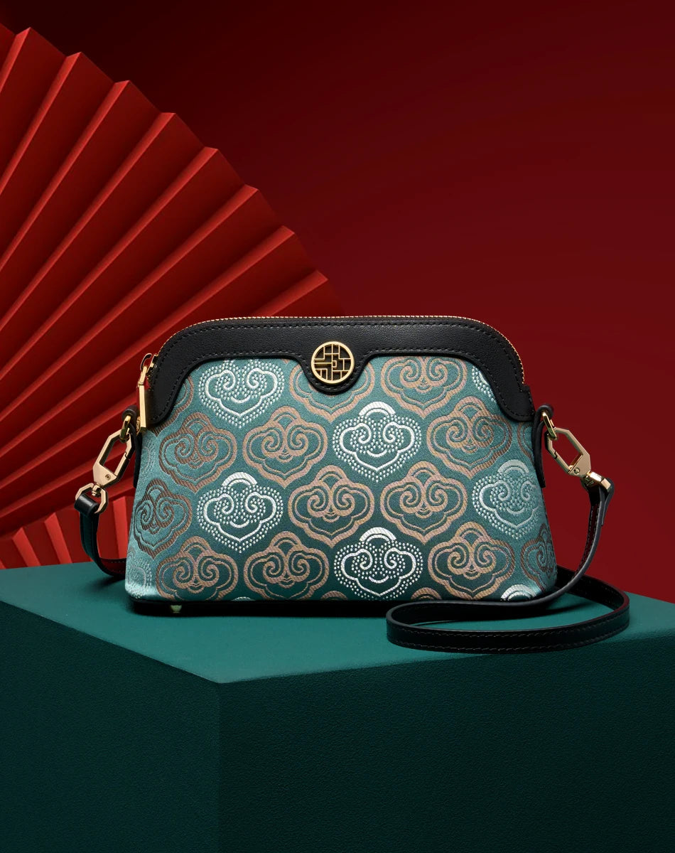 Limited Hot Chinese Style Cow Leather Women Messenger Bag Soft Skin Soft Embroidery Crossbody Bags Purses Royal Stylish #SC1600