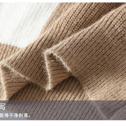 2023 New Style Turtleneck Sweater Men Pullovers Autumn Winter Soft Lightweight Warm Knitted Jumper Hombre Plaid Sweater