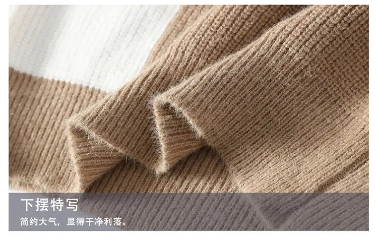 2023 New Style Turtleneck Sweater Men Pullovers Autumn Winter Soft Lightweight Warm Knitted Jumper Hombre Plaid Sweater