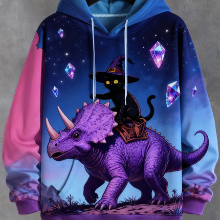 2026 Funny Dinosaur Cat Solider 3d Print Hoodies Men Women Fashion Oversized Hoodie Sweatshirt Animal Coat Sweats Mens Clothing