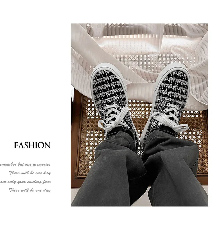 Designer Canvas Casual shoes for men  Flats Vulcanized Shoes Original printed sneakers male Skateboard street shoes men Tennis