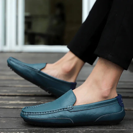 Mocassini in Pelle Traspirante, Scarpe Casual da Uomo, Slip-on Formali Italiane, Chaussure Homme