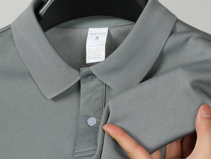 2025 Men's Solid Color Ultralight Breathable Quick-Dry Polo Shirt Suitable for Gym, Fitness, and Running