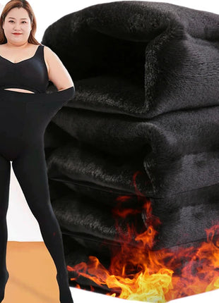Women New Large Size Pantyhose with Extra Thick Fleece and One-piece Leggings Colored Tight Fitting Pantyhose PlatiNum