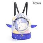 Borsa da spiaggia con coulisse per bambini con separazione asciutta e bagnata, impermeabile, regolabile, per sport, nuoto, viaggi, fitness, spiaggia, borsa da nuoto per bambini
