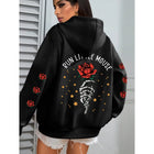 Fashion Y2k Rose Print Hoodies Women 90s Streetwear Casual Hoodies Harajuku Sweatshirts Tops Hoodie Autumn Winter Hoody