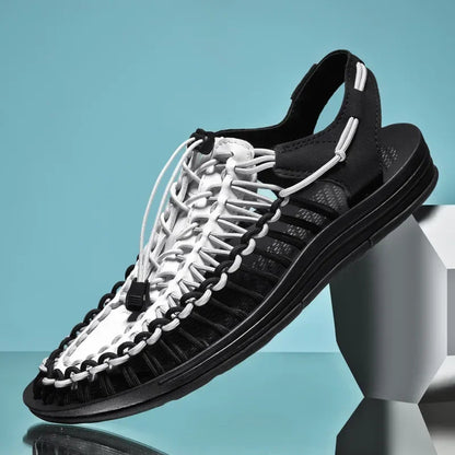 Fashion Men Sandals for Women Slippers Weaving Design Beach Breathable Casual Flat Sandals Outdoor Couples Sandals Size 48