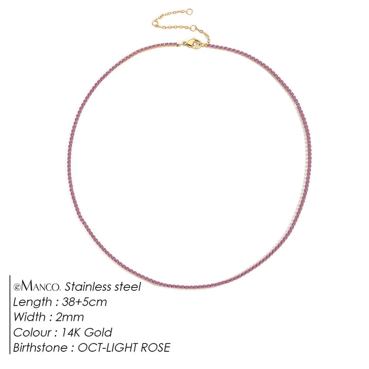 eManco Fashion Crystal High Quality Stainless Steel Gold Plated Necklace Ladies Charming Accessories Gifts Wholesale PlatiNum