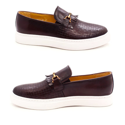 Scarpe Casual in pelle da uomo bottone in metallo modello intrecciato mocassini piatti fatti a mano incontri da uomo scarpe da festa di lusso scarpe da uomo formali