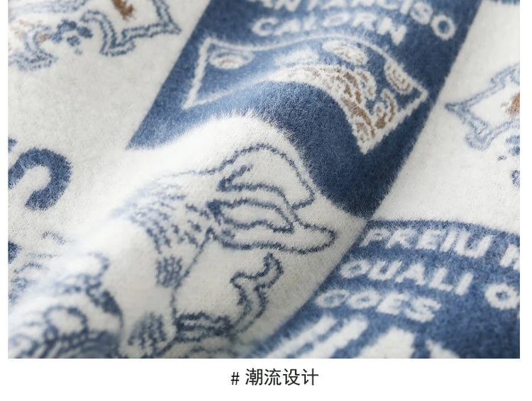 Men's Sweater New Autumn Winter Print Hip Hop Sweater Men Streetwear Print Pullover Tops Harajuku Couple Sweater