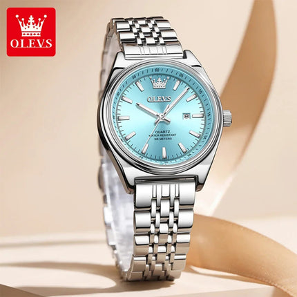 OLEVS 3703 Orologio da donna Orologio al quarzo con calendario di lusso Orologio da polso da donna impermeabile con specchio ad alta durezza 30M platinumshop