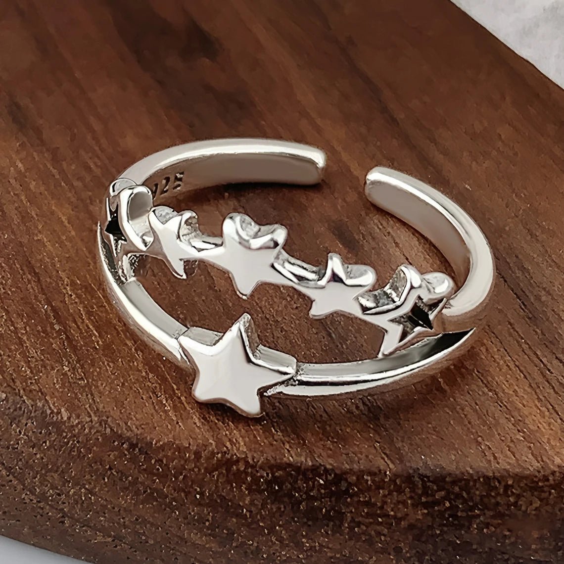 VENTFILLE Anello largo ad arco in argento sterling 925 per gioielli di design punk con geometria femminile regalo asimmetrico Dropshipping