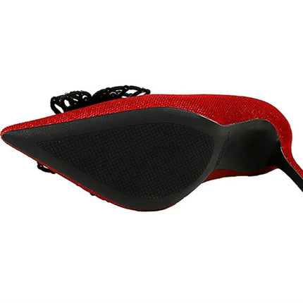 Tacchi sottili in pelle scamosciata stile europeo americano di lusso leggero ed elegante per banchetti Scarpe da donna con grandi fiocchi alla moda con tacchi altissimi