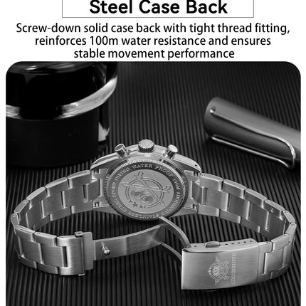 ADDIESDIVE 37mm Men's Luxury Watch 100m Water Resistance K1 Bubble Mirror Glass C3 Luminous Men's Stainless Steel Quartz Watch