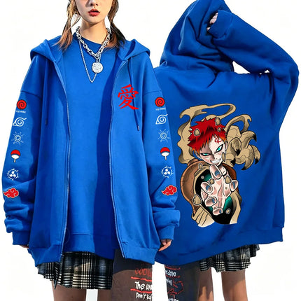 Gaara Naruto anime 2026 new spring and autumn fashion Harajuku men's trend Y2K casual sportswear women's couple style Coat