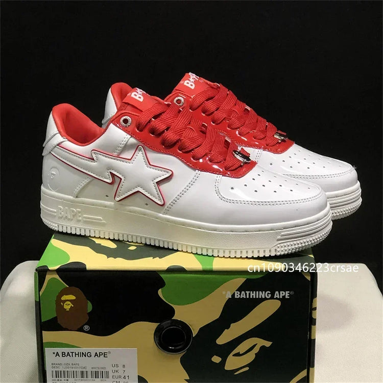 A BATHING APE Men All Black Shark BAPESTA Casual Plarfom Shoes Unisex Women Slip-Resistant Outdoor Soft Walking Sneakers