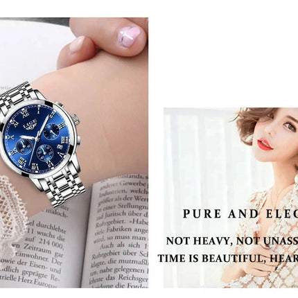 LIGE 2024 nuove donne di moda orologi da donna top brand di lusso creativo bracciale da donna in acciaio orologi orologio impermeabile al quarzo femminile platinumshop